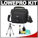 Lowepro Nova 160 AW Shoulder Camera Bag (Black) + Tripod + Accessory Kit for Canon Rebel XSi, XS, T1i, XTi, 40D, 50D, Nikon D40, D60, D5000, D90, D300, D700, Olympus Evolt E-30, E-450, E-520, E-620, and Sony Alpha A200, A300, A350, A700 Digital SLR Cameras