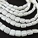 Czechmate 6mm Square Glass Czech 2-Hole Tile Beads - White Pearl (25)