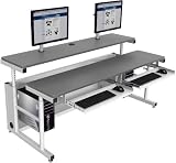 Split Level Classroom Table 72x33 - Gray Frame, Gray Surface