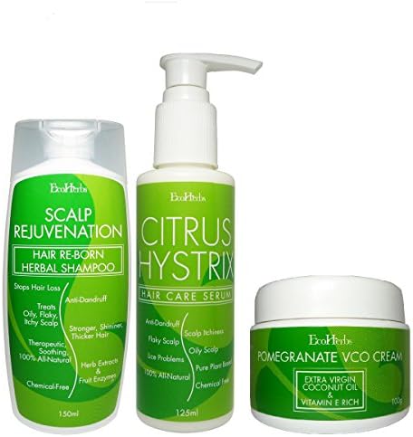 EcoHerbs Citrus Hystrix SET: Heavy, Reduce, Decrease, Extreme, Ayurveda, Natural, Men, Women Hair Loss, Thinning, Thin, Fall, Falling, Anti Hair Loss Prevention