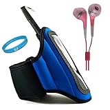 Blue Moisture Resistant Protective Neoprene Exercise Workout Armband with A ....