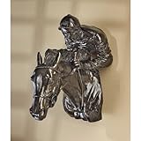 IMAGE OF Racing the Wind: Horse and Jockey Wall Sculpture