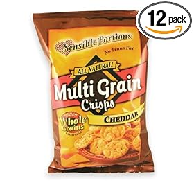 Sensible Portions Multi Grain Crisps, Cheddar, 3.5-Ounce Bags (Pack of 12) by Sensible Portions