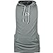 HASIDING Dri Fit Contrast Front Pocket Stringer Gym Hoodie for Men Racerback Tanks Grey L