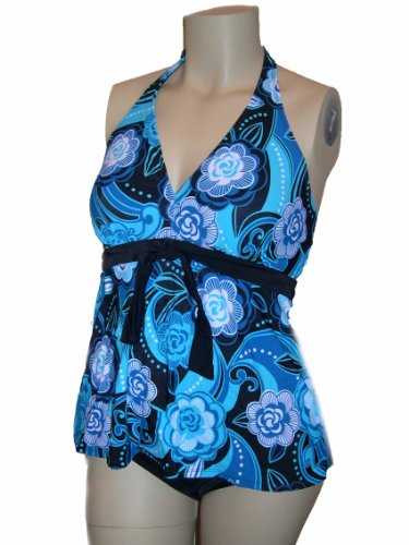 Womens Plus Size Tankini Bikini Briefs Swimsuit - 2 Piece - Multiple Prints 18-24 product image