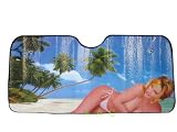 Automotive Windshield Sun Shade - Beach Girl