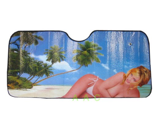 Automotive Windshield Sun Shade - Beach Girl