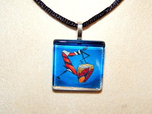 African Art Drums - Glass Tile Necklace