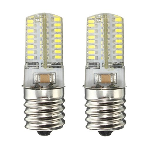 KINGSO E17 4W Pure White 64 3014 SMD Appliance Silicone Crystal LED Lights Bulb Lamp, Low Power Consumption, 110-120v, Pack of 2 Units Pure White