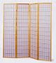 4 Panel Natural Finish Framed Screen