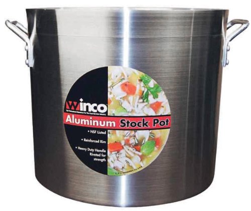 Winco - 100 Qt Stock Pot, Aluminum, Reinforce Rim (4.0 mm)