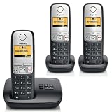 Siemens - A400 Trio - Téléphone sans fil DECT/GAP avec combine supplémentaire - Argent/Noir