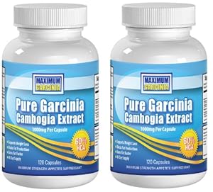 MAXIMUM GARCINIA 1000mg Pure Garcinia Cambogia Extract Two Pack (2 Pack or Twin Pack), 1000mg, 240 Capsules 80 Day Supply with Money Back Guaranteed -- 3000mg per day (3 capsules per day) The Revolutionary Fat Buster as seen on TV - Helps Suppress Your Appetite and Blocks Fat Production