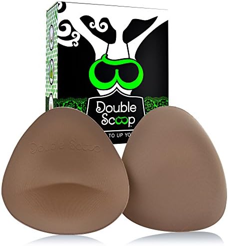 Double Scoop Divine Triangle Plus Size Bra &amp; Swim Insert, Brown + Free Tape