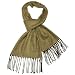 Men's Cashmere Feel Viscose Herringbone Twill Weave Tassels Ends Long Scarf - Various Colors