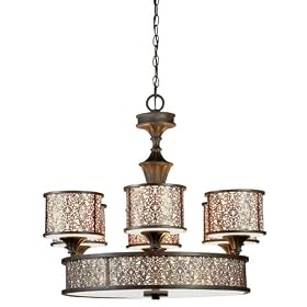 Eurofase 16558-014 Melosa 9-Light Chandelier, Antique Bronze Off White by Eurofase