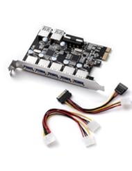 PC Accessory: UtechSmart Superspeed 7 Ports PCI-E to USB 3.0 Expansion Card - Interface USB 3.0 5-Port & 2 Rear USB3.0 Port Express Card Desktop with 4-pin SATA Power Connector[ Include with A 4pin to 2x4pin Y-Cable + A 15pin to 1x15pin SATA and 1x4pin Cable ] - UtechSmart