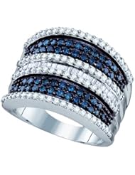 1.74CTW BLUE DIAMOND MICRO PAVE RING