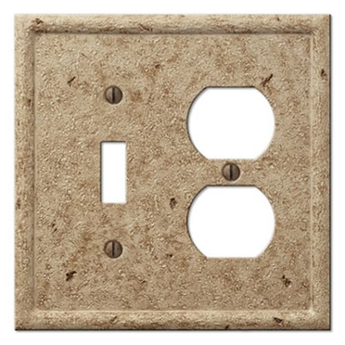 Amertac 8351TDNC 1 Toggle/1 Duplex Texture Stone Noce Wallplate