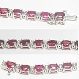 14K White Gold Ruby and Diamond Bracelet