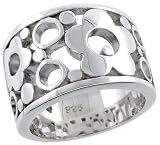 Sterling Silver Flower Rings, w/ Bubbles, 1/2 (13mm)