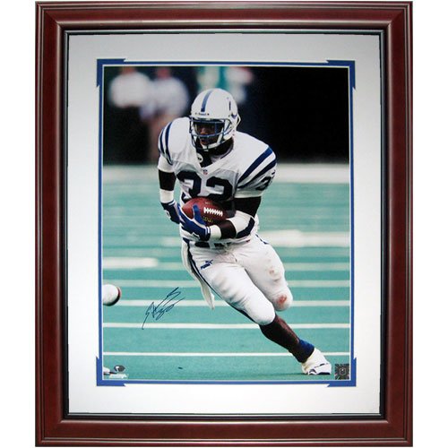 Edgerrin James Autographed Indianapolis Colts Deluxe Framed 16x20 Photo