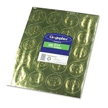 Geographics Gold Embossed Foil Seal, 100 per Pack (20014)