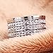 Stunning White Gold 4 Rows Round Cubic Zirconia CZ Wedding Stackable Eternity Band Ring