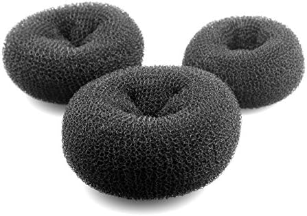 Hot Hair Donut Bun Ring Styler Maker Brown 1 Set 3 Pieces( 1 Small 1 Medium 1 Large)