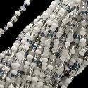 Czech Seed Beads Mix 11/0 Grey Mist Iris White Silver One Half Hank