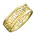 14K Yellow Gold Solid and Cutout Greek Key Design Ring