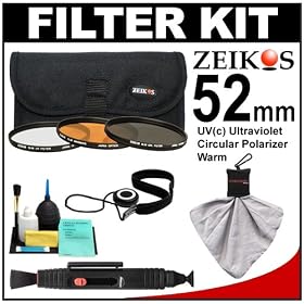 Zeikos 52mm 3-Piece Ultra Slim Pro Glass Filter Set (UV Ultraviolet, Circular Polarizing &... by 