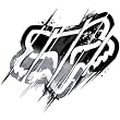 Fox Racing Distorted Dead Single Stickers Off-Road Motorcycle Graphic Kit Accessories w/ Free B&F Heart Sticker - Black / Size 3.75