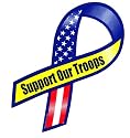 Support Our Troops - Car Yellow Ribbon / Red White and Blue Ribbon Magnet
