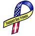 Support Our Troops - Car Yellow Ribbon / Red White and Blue Ribbon Magnet