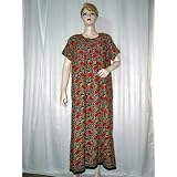 kaftans for women Short Sleeve Evening Lounge Wear Red and Blue Paisley Print