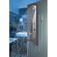 Silbernes Sanlingo Alu Duschpaneel Duschs�ule mit Wasserfall / Regendusche Anschlu� an Brausearmatur