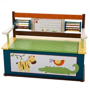Levels of Discovery Jungle Jingle Bench Seat with Storage, Multi-color by Levels of Discovery