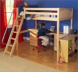 Maxtrix Kids Grand 3 / Giant 3 Full High Loft Bed with Long Desk and 3 1/2 Drawer Chest