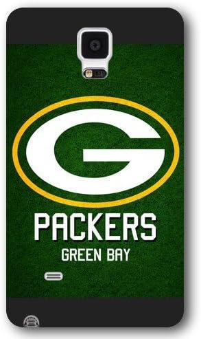UniqueBox Customized NFL Series Case for Samsung Galaxy Note 4, NFL Team Green Bay Packers Logo Samsung Galaxy Note 4 Case, Only Fit for Samsung Galaxy Note 4 (Black Frosted Shell)