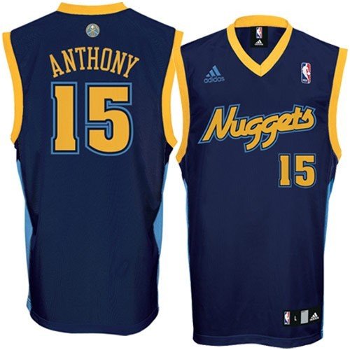 Carmelo Anthony Denver Nuggets Navy Youth Replica Adidas NBA Jersey