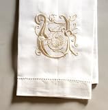 Set of 6 Monogram Embroidered Guest Towel - U
