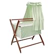 Badger Basket Tranquility Bassinet with Bedding- Sage Dots
