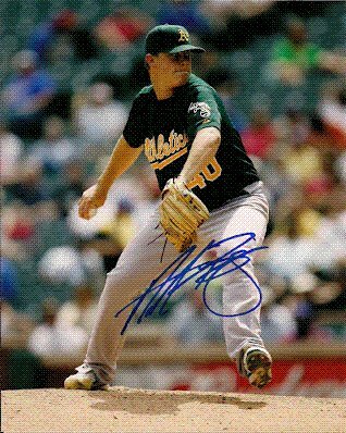Autographed/Hand Signed 8x10 Photo Andrew Bailey Oakland A's