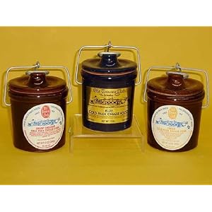 Assorted Trio of Cheddar-Blue-Swiss Cheese Spread Crocks by Wisconsinmade