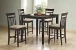 5pc Cappuccino Finish Counter Height Dining Table and 4 Barstools Set
