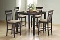 5pc Cappuccino Finish Counter Height Dining Table and 4 Barstools Set