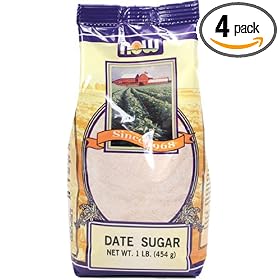 NOW Foods Date Sugar,  16 Ounce Bags (Pack of 4)
