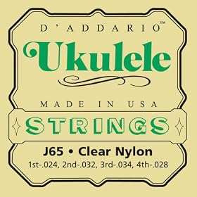 D'Addario Ukulele Strings Set, Clear Nylon