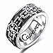 Caperci Christian Vintage Artistic Sterling Silver Band Ring for Men